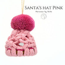 Load image into Gallery viewer, SANTA&#39;S HAT PINK - หมวกของซานต้า - ของตกแต่งคริสต์มาส - Christmas Ornaments Thailand - Macrame by Nicha - Online shop 
