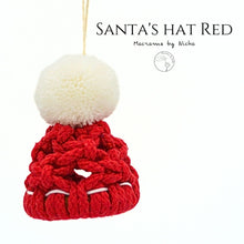 Load image into Gallery viewer, SANTA&#39;S HAT RED - หมวกของซานต้า - ของตกแต่งคริสต์มาส - Christmas Ornaments Thailand - Macrame by Nicha - Online shop
