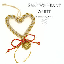 Load image into Gallery viewer, SANTA&#39;S HEART White - หัวใจของซานต้าคริสต์มาส - ของตกแต่งคริสต์มาส - - Christmas Ornaments Thailand - Macrame by Nicha - Online shop
