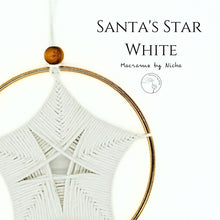Load image into Gallery viewer, SANTA&#39;S STAR WHITE - ดวงดาวแห่งซานต้า - ของตกแต่งคริสต์มาส - Christmas Ornaments - Thailand - Macrame by Nicha - Zoom
