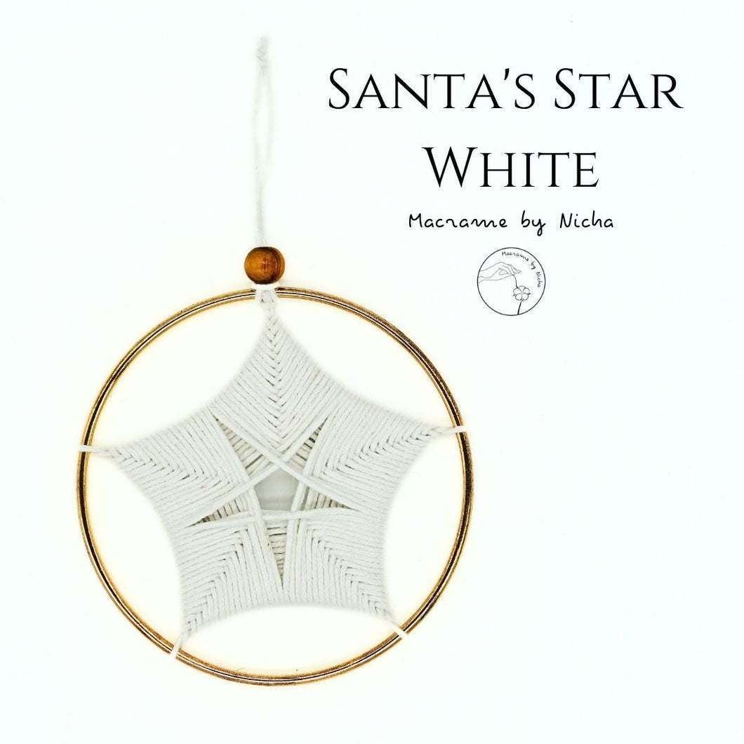 SANTA'S STAR WHITE - ดวงดาวแห่งซานต้า - ของตกแต่งคริสต์มาส - Christmas Ornaments - Thailand - Macrame by Nicha