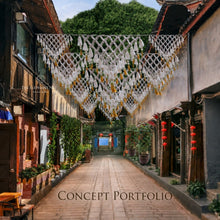 Load image into Gallery viewer, The Elephant Net Thai Chandelier - Garland Set up - Macrame by Nicha
