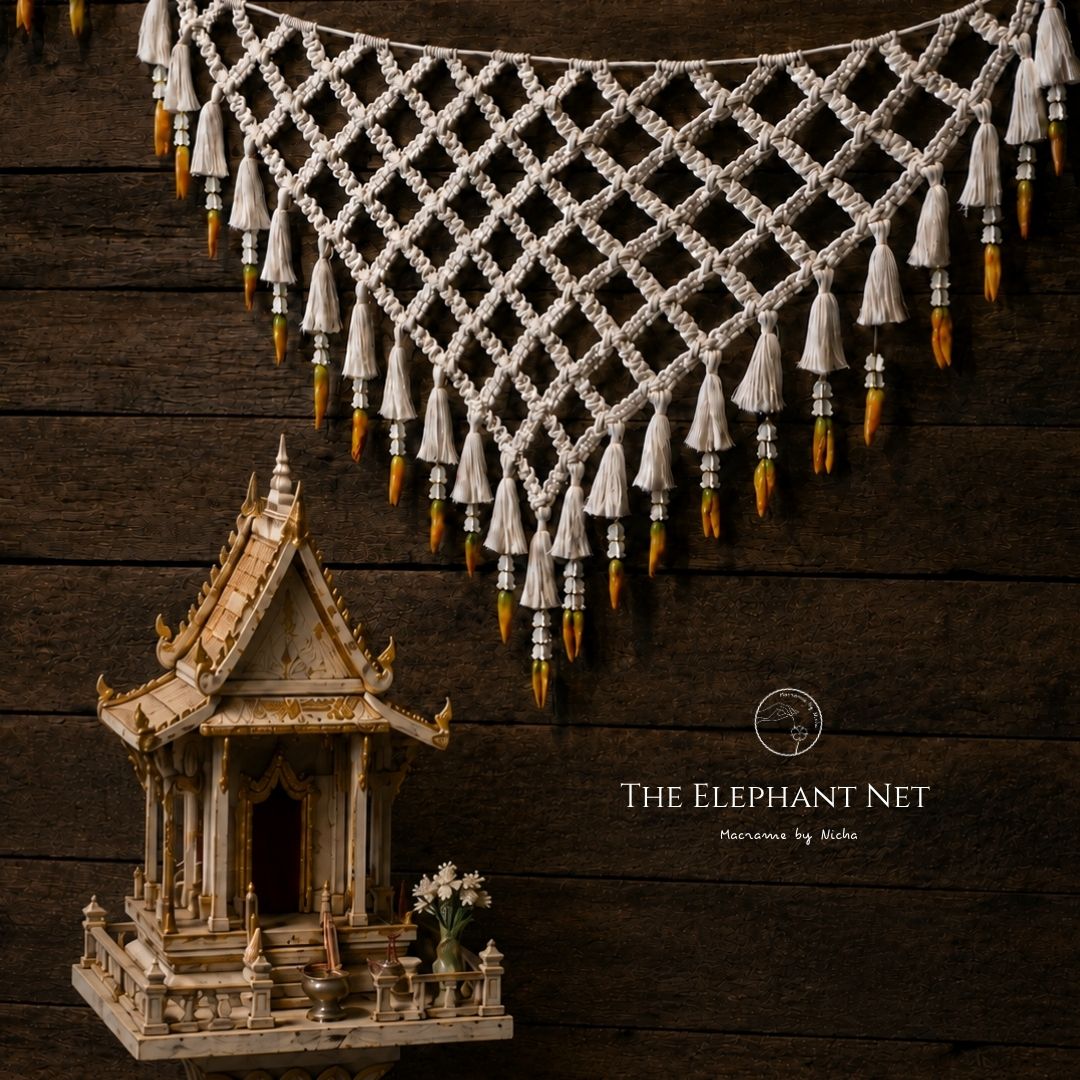 The Elephant Net Thai Chandelier - Spirit House - Macrame by Nicha
