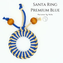 Load image into Gallery viewer, The Santa&#39;s Ring BLUE - แหวนซานต้า - ของตกแต่งคริสต์มาส - Macrame by Nicha - Christmas decoration
