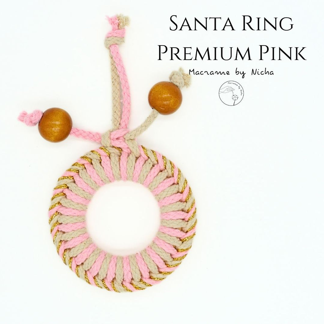 The Santa's Ring PINK - แหวนซานต้า - ของตกแต่งคริสต์มาส - Macrame by Nicha - Christmas decoration