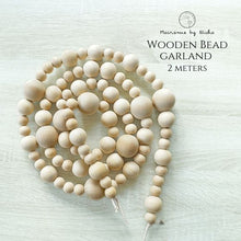 Load image into Gallery viewer, WOODEN BEAD GARLAND - 2 meters - Christmas Garland
