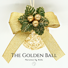 Load image into Gallery viewer, THE GOLDGEN CHRISTMAS BALL - ลูกบอลคริสต์มาสสีเงิน - ของตกแต่งคริสต์มาส - Christmas Baubles - Macrame by Nicha2
