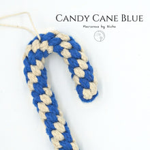 Load image into Gallery viewer, Blue Candy Cane - Christmas decorations - ซานตาครอส- ตกแต่งต้นคริสต์มาส - Macrame by Nicha - ซื้อของตกแต่งคริสต์มาส2
