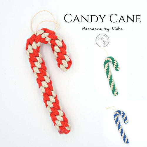 Candy Cane - Christmas decorations - ซานตาครอส- ตกแต่งต้นคริสต์มาส - Macrame by Nicha - ซื้อของออนไลน์ 17