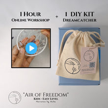 โหลดรูปภาพลงในเครื่องมือใช้ดูของ Gallery ชุด DIY &quot;Air of Freedom&quot; + เวิร์กชอป - สำหรับเด็ก – ตาข่ายดักฝัน
