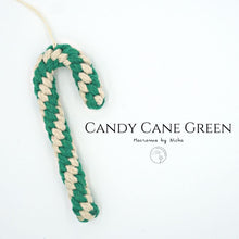 Load image into Gallery viewer, Green Candy Cane - Christmas decorations - ซานตาครอส- ตกแต่งต้นคริสต์มาส - Macrame by Nicha - ซื้อของตกแต่งคริสต์มาส
