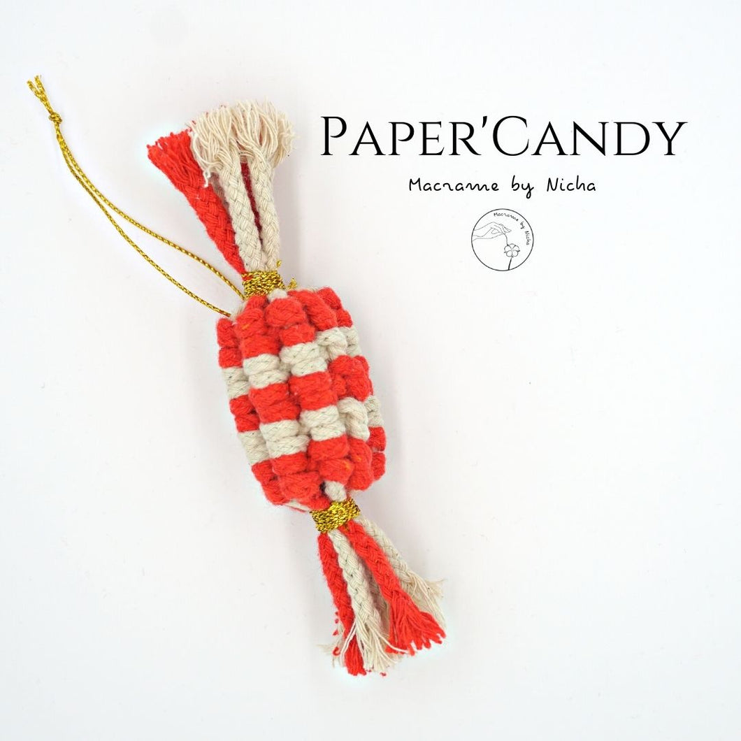 Candy'paper- ลูกอมคริสต์มาส - ของตกแต่งคริสต์มาส - Macrame by Nicha - Christmas decoration