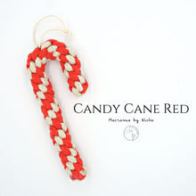 Load image into Gallery viewer, Red Candy Cane - Christmas decorations - ซานตาครอส- ตกแต่งต้นคริสต์มาส - Macrame by Nicha - ซื้อของตกแต่งคริสต์มาส
