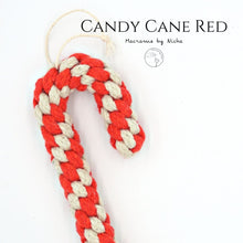 Load image into Gallery viewer, Red Candy Cane - Christmas decorations - ซานตาครอส- ตกแต่งต้นคริสต์มาส - Macrame by Nicha - ซื้อของตกแต่งคริสต์มาส2
