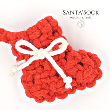 โหลดรูปภาพลงในเครื่องมือใช้ดูของ Gallery Santa&#39;Sock - ถุงเท้าคริสต์มาส - Christmas stocks- ของตกแต่งคริสต์มาส - Macrame by Nicha - Christmas decoration RED
