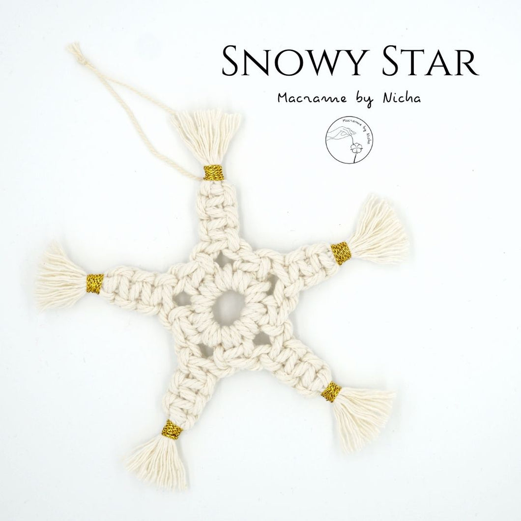Snowy Flake -หิมะคริสต์มาส - ของตกแต่งคริสต์มาส - Macrame by Nicha - Christmas decoration