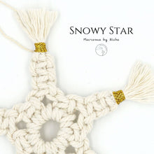 Load image into Gallery viewer, Snowy Flake -หิมะคริสต์มาส - ของตกแต่งคริสต์มาส - Macrame by Nicha - Christmas decoration2
